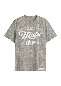 Short Sleeve Camo Miller High Life Graphic T-Shirt