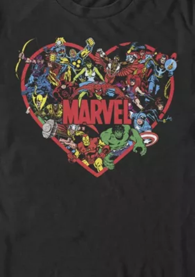 Big & Tall Marvel Hero Heart Graphic T-Shirt