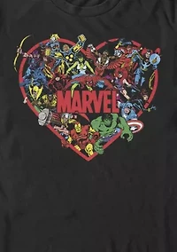 Big & Tall Marvel Hero Heart Graphic T-Shirt