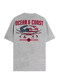 American Blue Crab Short Sleeve Graphic T-Shirt