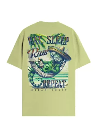 Eat Sleep Rum Repeat Short Sleeve Graphic T-Shirt