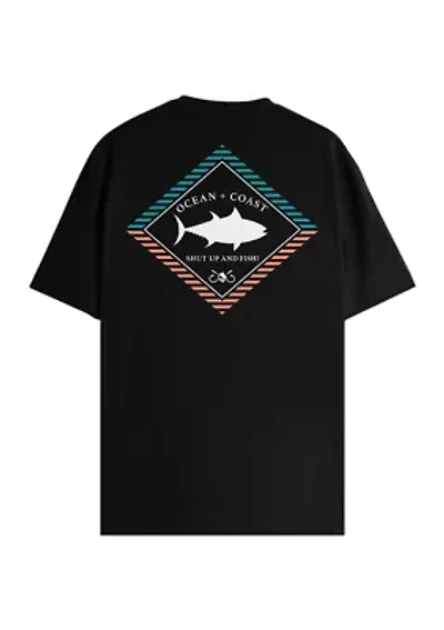 Short Sleeve Shut Up and Fish Graphic T-Shirt