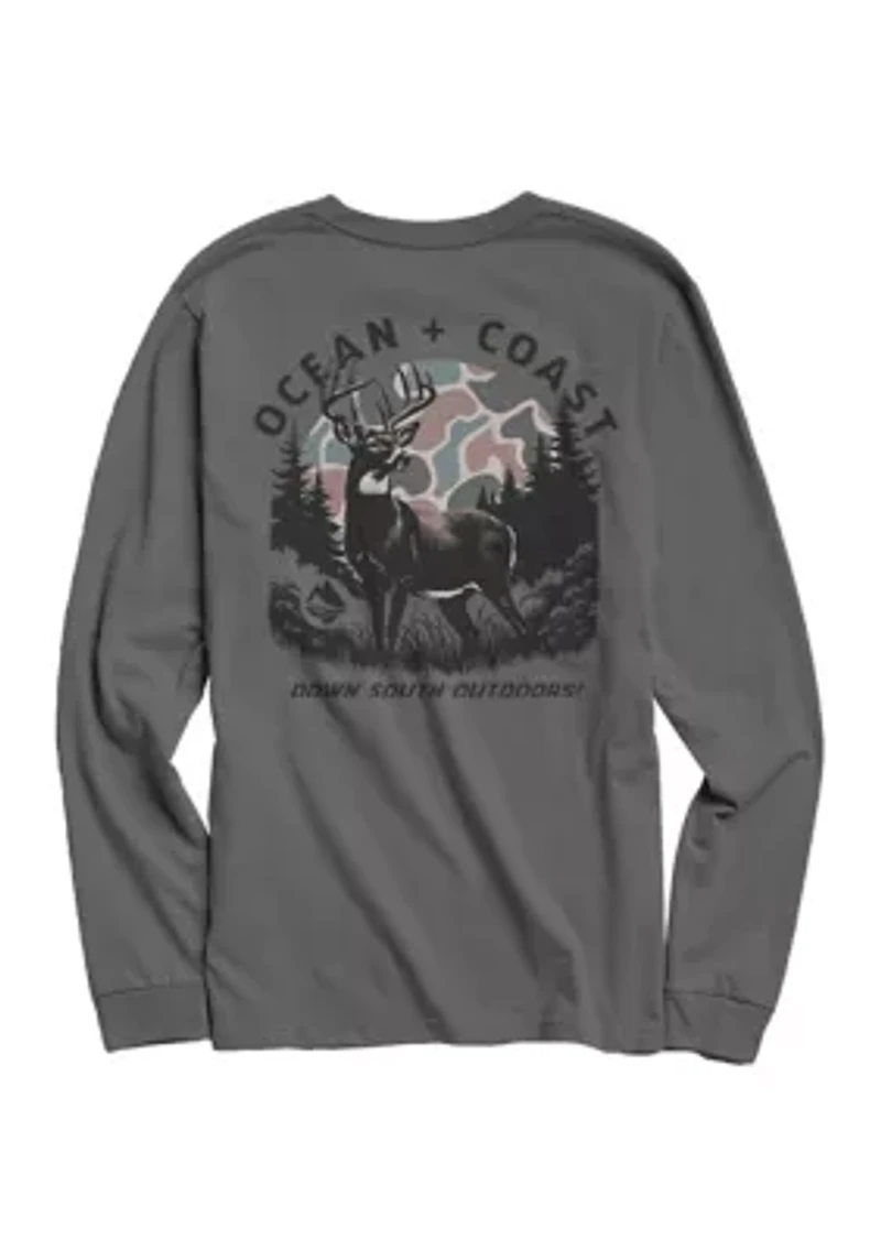 Camping Dog Long Sleeve Graphic T-Shirt
