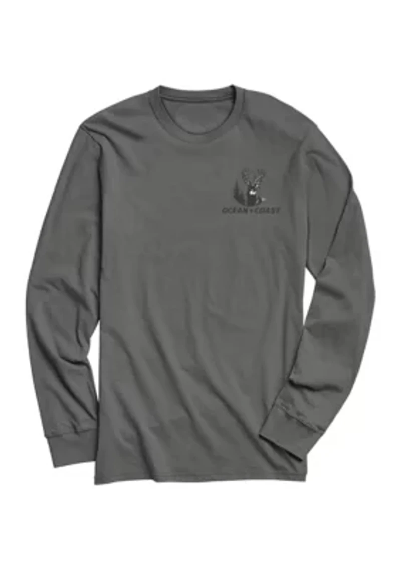 Camping Dog Long Sleeve Graphic T-Shirt