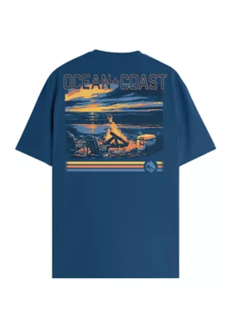 Short Sleeve Beach Campfire Graphic T-Shirt