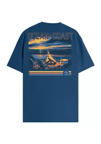 Short Sleeve Beach Campfire Graphic T-Shirt