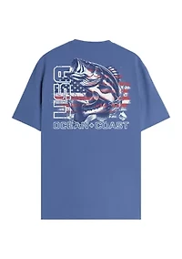 Short Sleeve Americana Bass Graphic T-Shirt