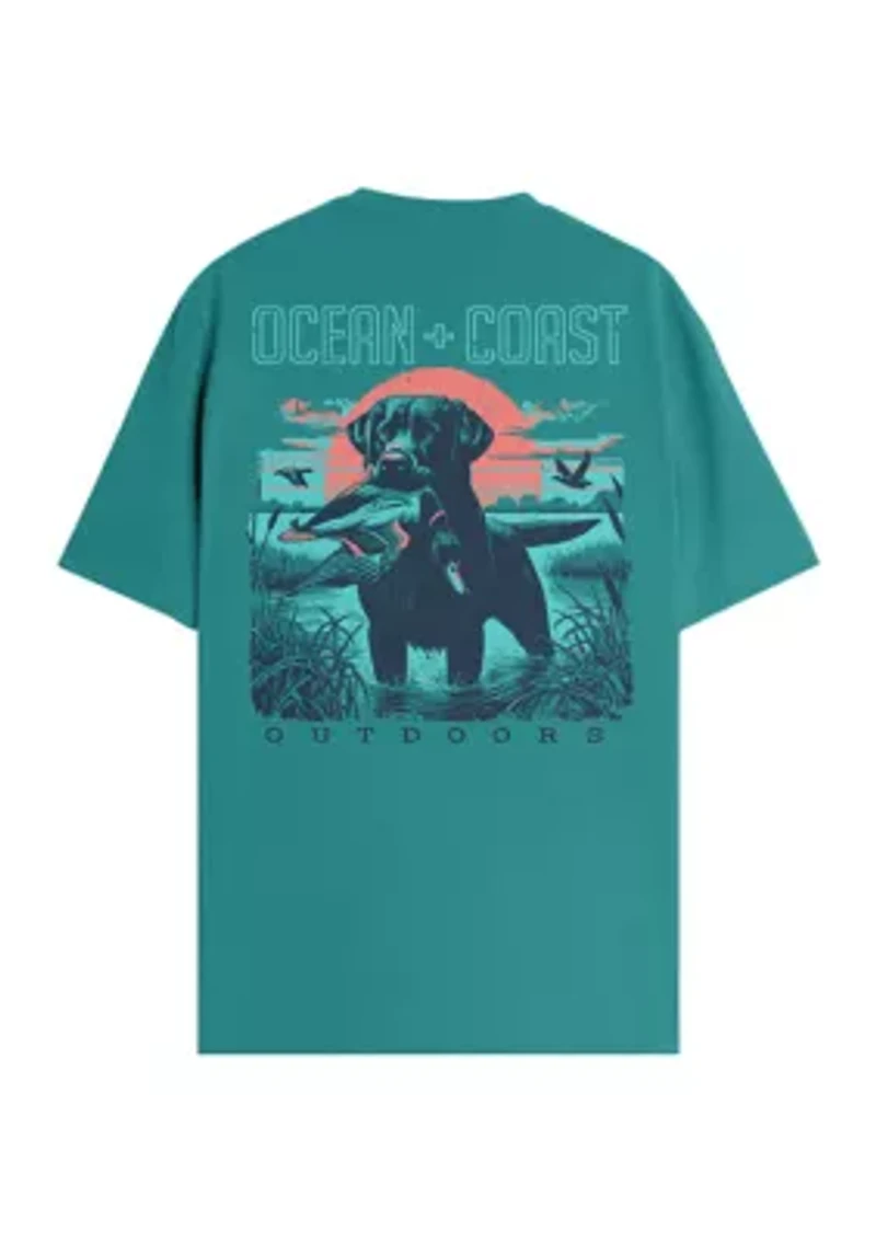 Short Sleeve Hunting Dog Graphic T-Shirt
