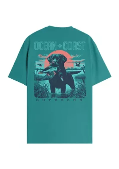 Short Sleeve Hunting Dog Graphic T-Shirt
