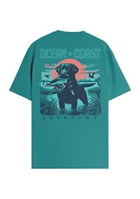Short Sleeve Hunting Dog Graphic T-Shirt