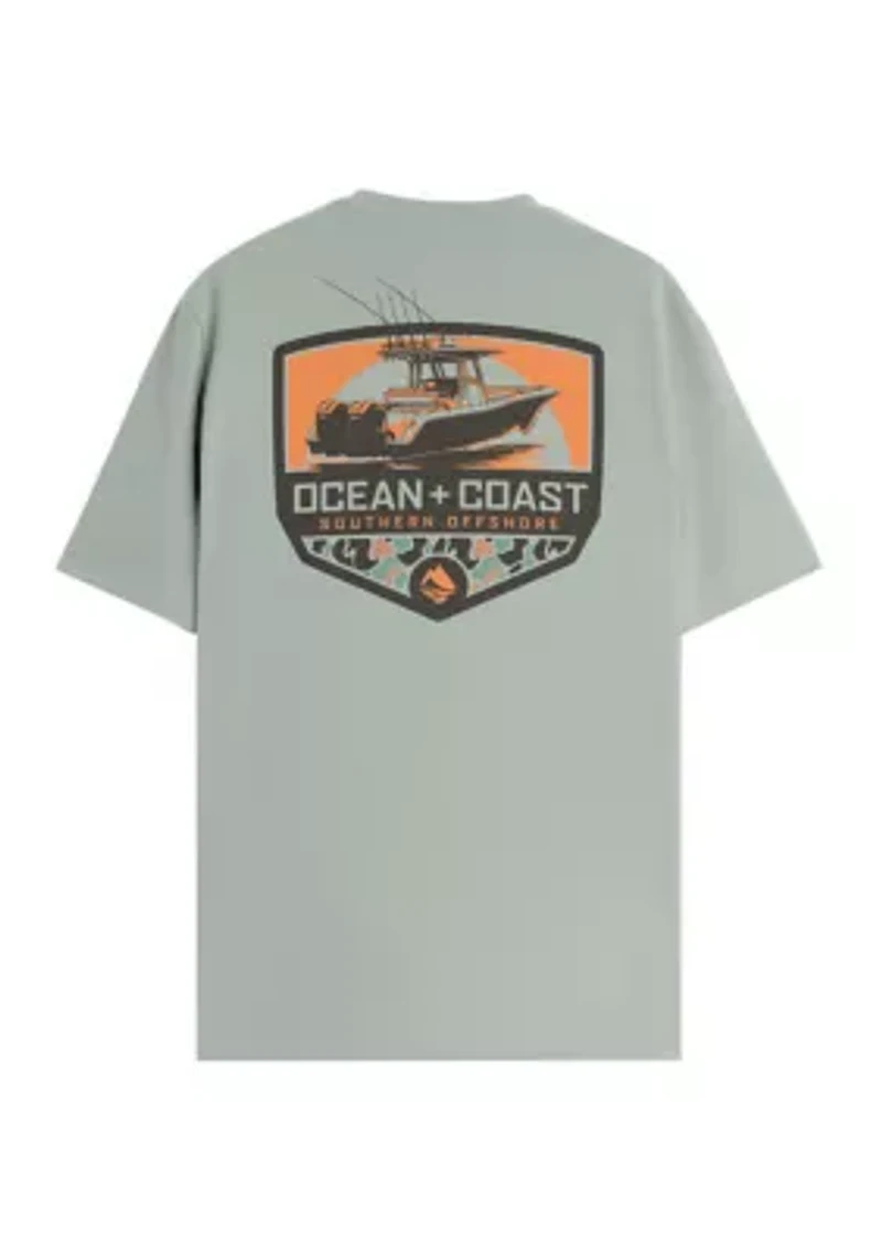 Camo Boat Short Sleeve Graphic T-Shirt