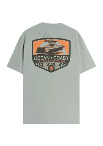 Camo Boat Short Sleeve Graphic T-Shirt