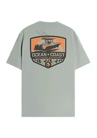 Camo Boat Short Sleeve Graphic T-Shirt