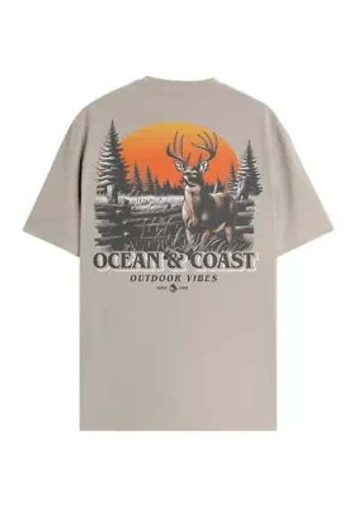 Men's Short Sleeve Deer Graphic T-Shirt