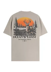 Men's Short Sleeve Deer Graphic T-Shirt