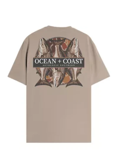 Men's Short Sleeve Camo Redfish Graphic T-Shirt