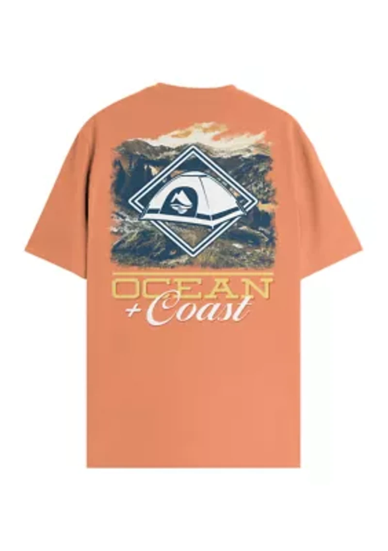 Men's Short Sleeve Camping Badge T-Shirt