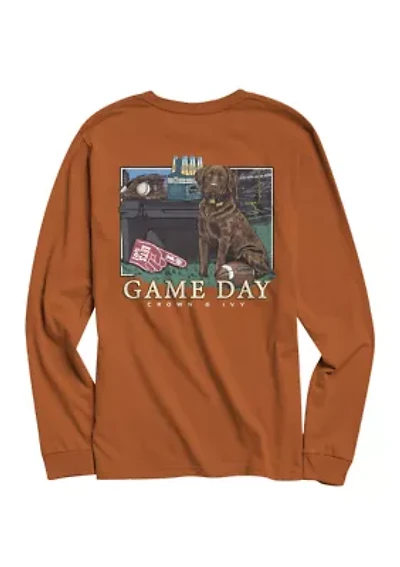 Game Day Dog Long Sleeve Graphic T-Shirt