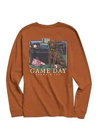 Game Day Dog Long Sleeve Graphic T-Shirt