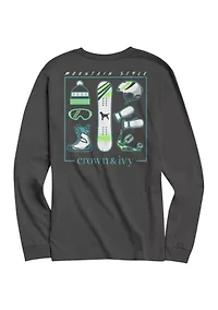 Long Sleeve Snowboarding Graphic T-Shirt