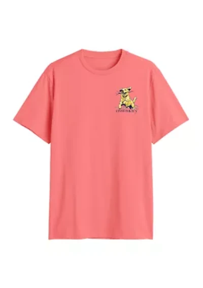 Men's Coral Living On the Lake Time Graphic T-Shirt