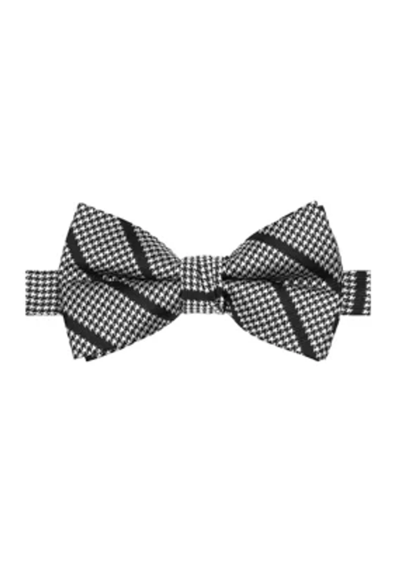 Textured Bar Stripe Bow Tie