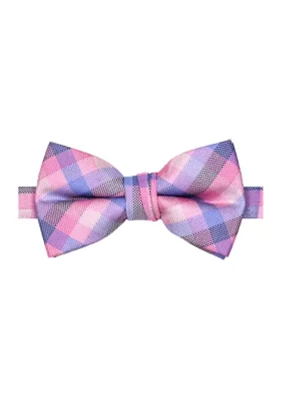 Textured Plaid Bow Tie