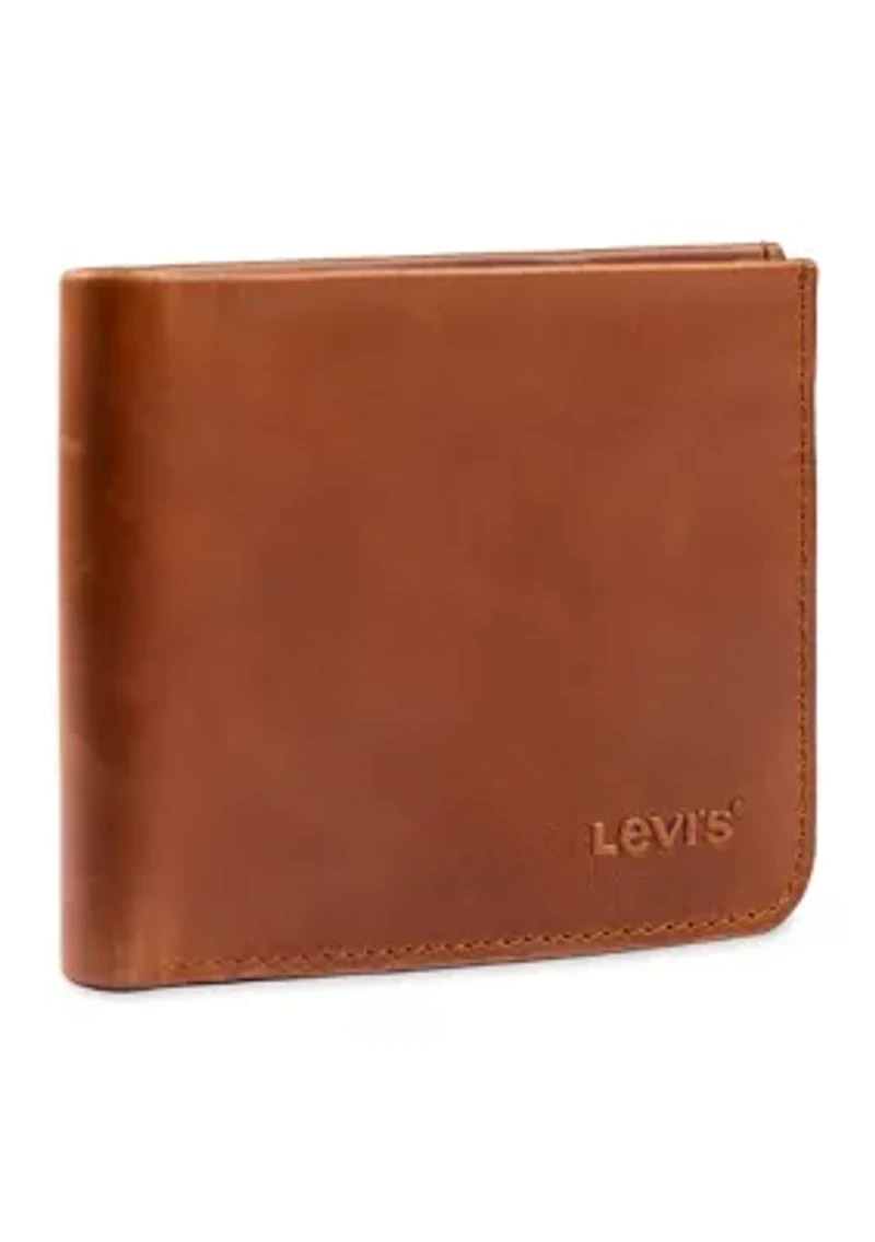 Leather Debossed Logo Bifold Wallet