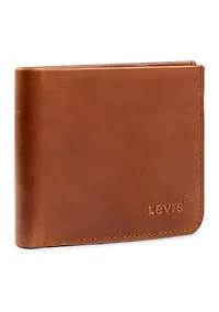 Leather Debossed Logo Bifold Wallet