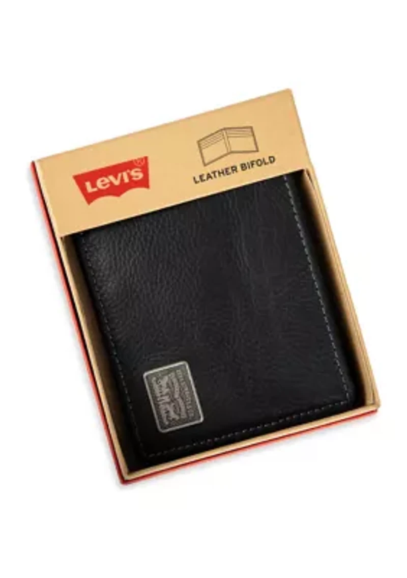 Leather Passcase Ornament Logo Wallet