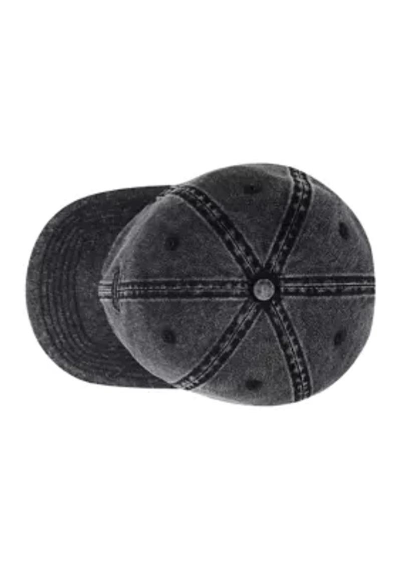 Washed Denim Logo Baseball Hat