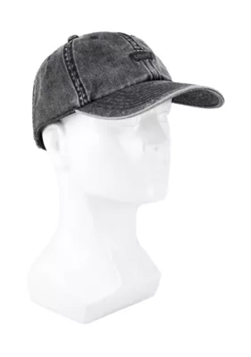 Washed Denim Logo Baseball Hat