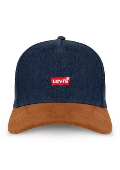 Washed Denim Suede Contrast Baseball Hat