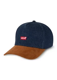 Washed Denim Suede Contrast Baseball Hat