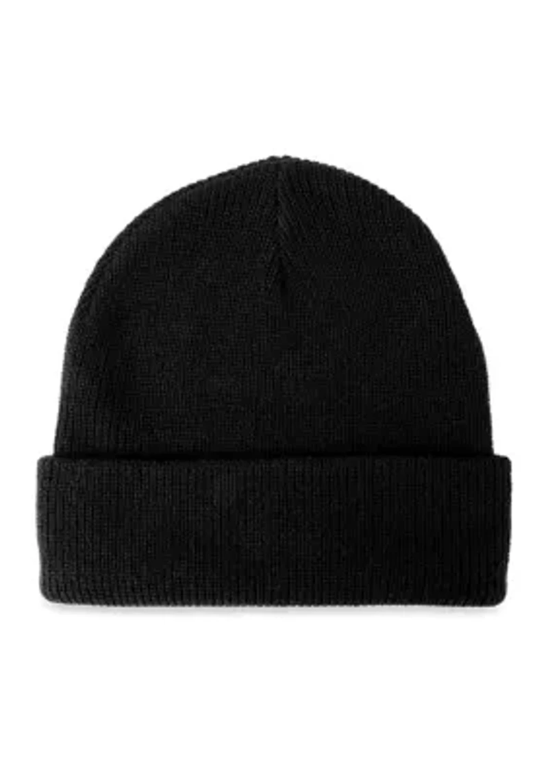 Cardigan Stitch Logo Patch Beanie Hat