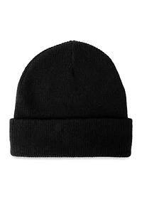 Cardigan Stitch Logo Patch Beanie Hat