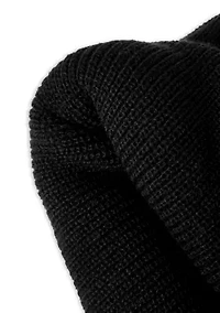 Cardigan Stitch Logo Patch Beanie Hat