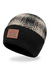Brushed Plaid Beanie Hat
