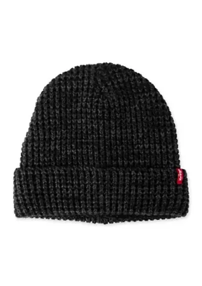 Heathered Waffle Knit Beanie Hat