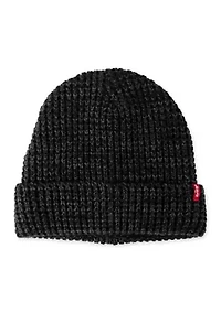 Heathered Waffle Knit Beanie Hat