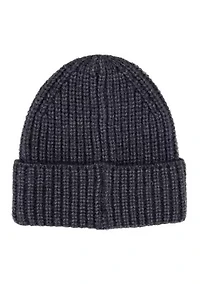 Heathered Ribbed Knit Beanie Hat