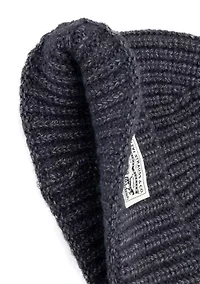 Heathered Ribbed Knit Beanie Hat