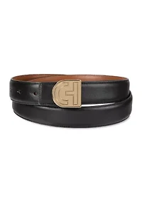 Reversible Belt Strap with Two Interchangebale Buckles Gift Set