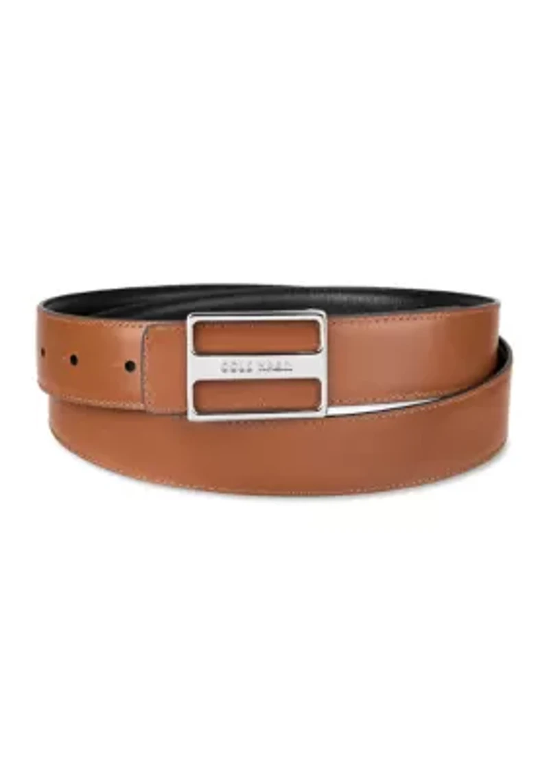 Reversible Belt Strap with Two Interchangebale Buckles Gift Set