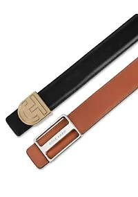 Reversible Belt Strap with Two Interchangebale Buckles Gift Set