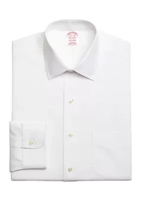 Men's Stretch Supima Cotton Non-Iron Pinpoint Oxford Ainsley Collar Dress Shirt