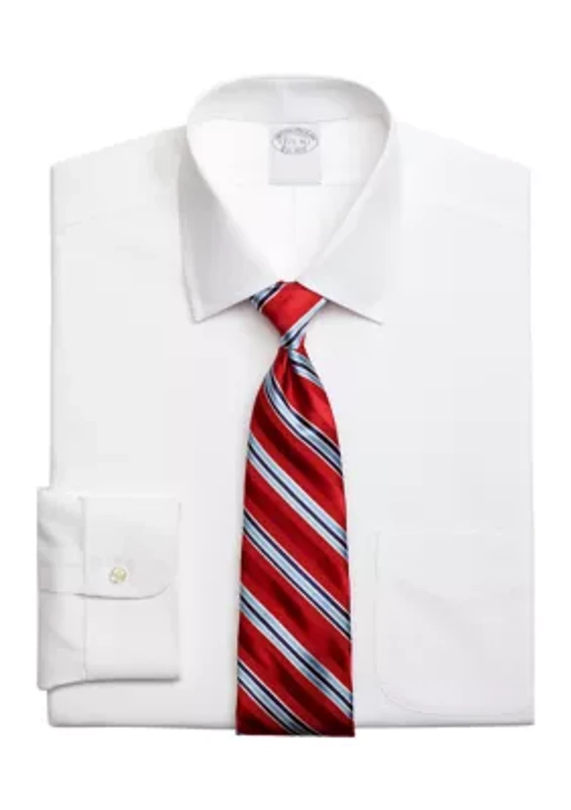 Men's Stretch Supima Cotton Non-Iron Pinpoint Oxford Ainsley Collar Dress Shirt