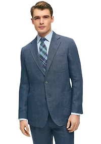Slim Fit Linen Blend Herringbone Suit Separate Jacket