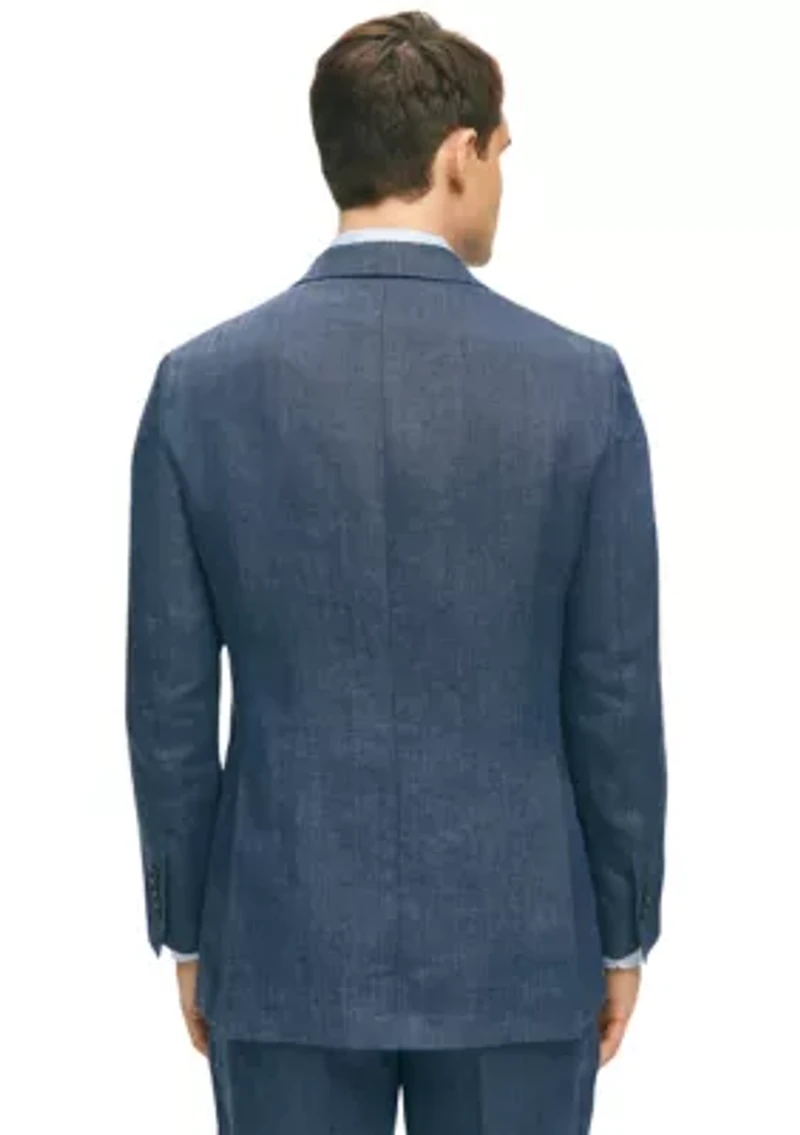 Slim Fit Linen Blend Herringbone Suit Separate Jacket