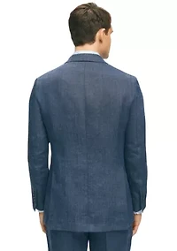 Slim Fit Linen Blend Herringbone Suit Separate Jacket